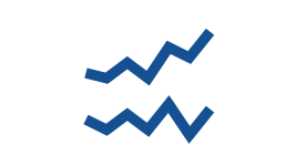 Line chart showing growth icon